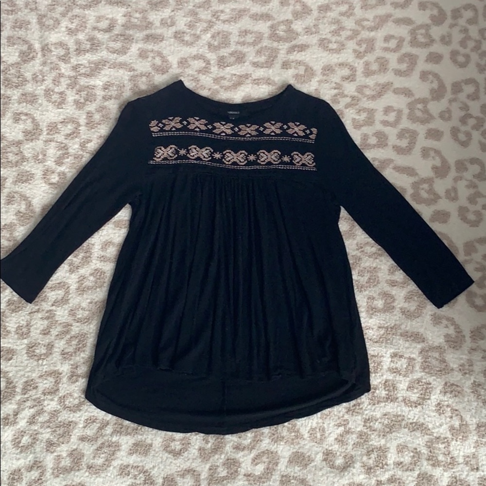 Forever 21 top with crochet detail at the neck.